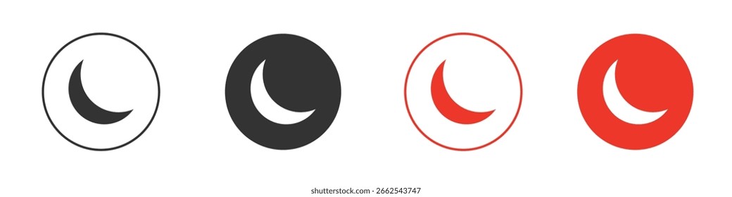 Moon icon for logo, vector sign symbol for design