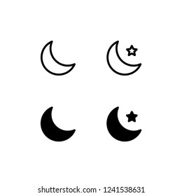 Moon Icon Logo Vector Symbol. Crescent Icon