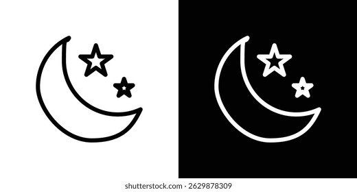 Moon icon for mobile and web. Vector graphics