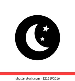 Moon icon in modern flat design isolated on white background. Star vector illustration for web site or mobile app