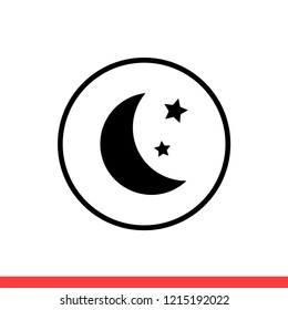 Moon icon in modern flat design isolated on white background. Star vector illustration for web site or mobile app