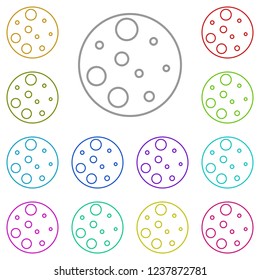 Moon icon in multi color. Simple glyph vector of halloween set for UI and UX, website or mobile application