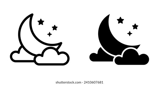 Moon Icon. Night sign. symbol for mobile concept and web design. vector illustration