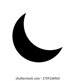 moon icon. night symbol flat style isolated on white background. vector illustration