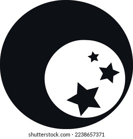 Moon icon Night is a symbol Vector illustration