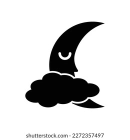 moon icon, night vector, sleep illustration
