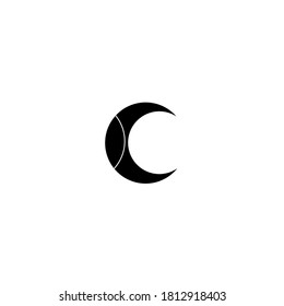 Moon icon on white background eps. Moon phase symbol for weather interface icon