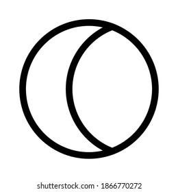 Moon icon on white background. Element for space design. Science space object