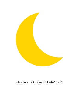 Moon icon on the white background. Vector illustration.