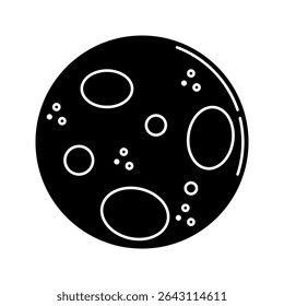 Moon icon on white background