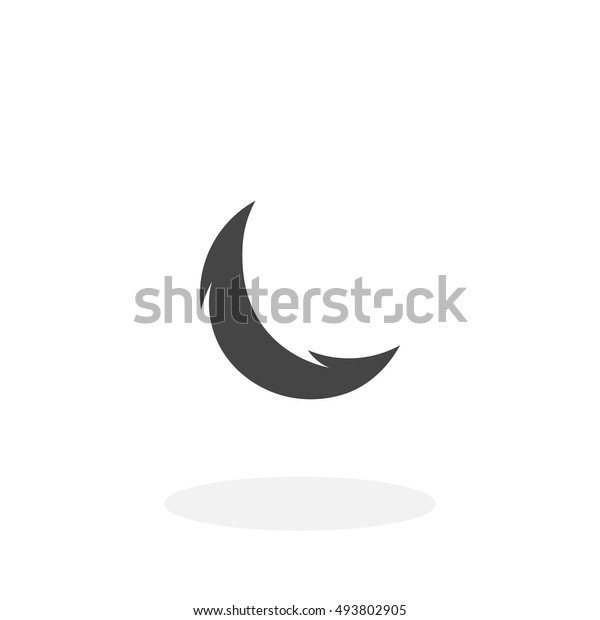 Moon icon on white background. Moon vector logo.\
Flat design style. Modern vector pictogram for web graphics - stock\
vector