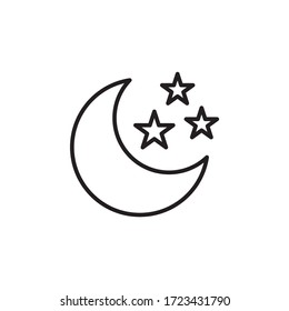 vector de diseño de contorno de icono lunar. icono de naturaleza aislado en fondo blanco