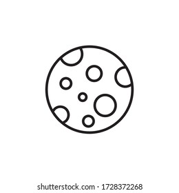 moon icon outline design vector illustration. isolated on white background