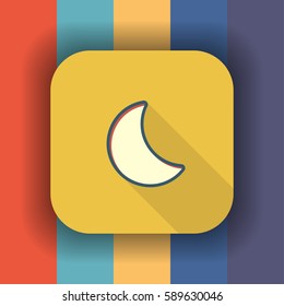 moon icon with outline and flat offset color