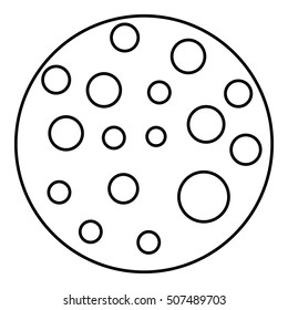 Moon icon. Outline illustration of moon vector icon for web