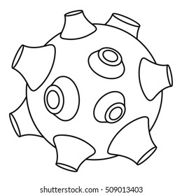 Moon icon. Outline illustration of moon vector icon for web