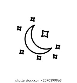 Moon icon Outline thin set
