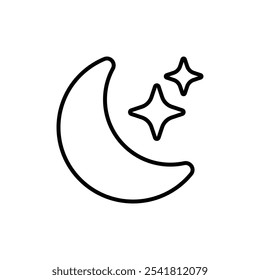 Moon icon Outline vector for web ui