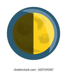 moon icon over white background vector illustration