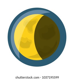 moon icon over white background vector illustration