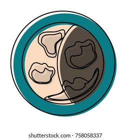 moon icon over white background vector illustration