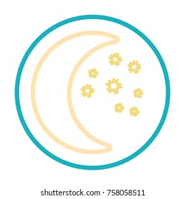 moon icon over white background vector illustration