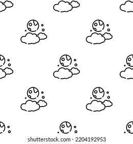 moon icon pattern. Seamless moon pattern on white background.