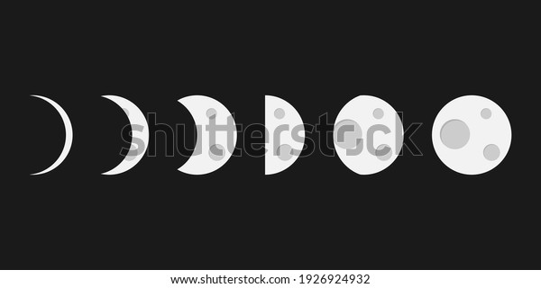 Moon icon. Moon phases astronomy icon set\
on white background. Vector Illustration\
