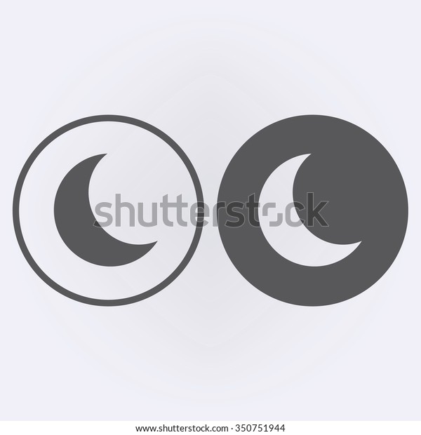 Moon icon set in\
circle . Vector\
illustration