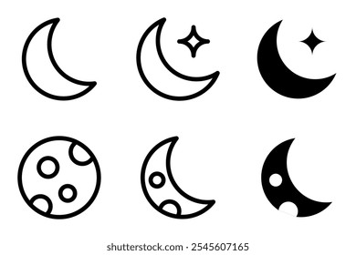 moon icon set design template