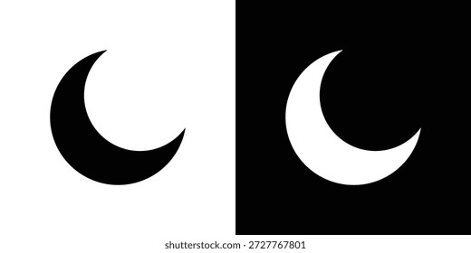 Mondsymbol. flache Symbolsammlung. flache Linie Silhouette Set.