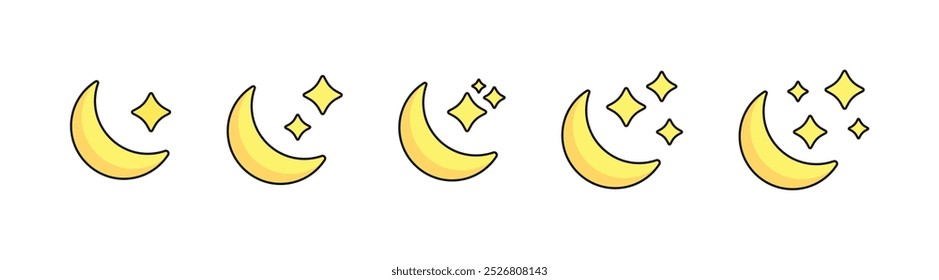 moon icon set flat design 
vector design illustration isolated background