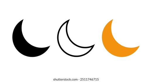 Mondsymbol. flache Illustration von Vektorsymbol auf weißem Hintergrund