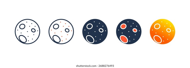 Conjunto de iconos de luna colección de estilo múltiple