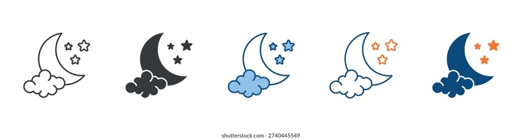 Moon Icon Set Multiple Style Collection