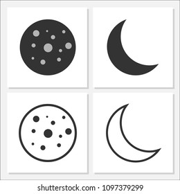 Moon Icon Set Vector Design
