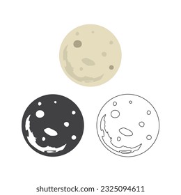 Moon Icon Set Vector Design.