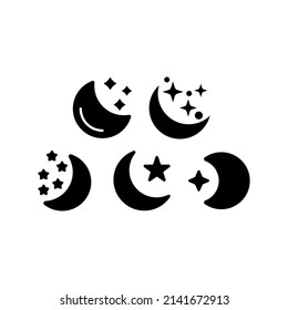 Moon Icon Set Vector Symbol Design Illustration