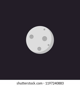 Moon icon with shadow. Vector illustration