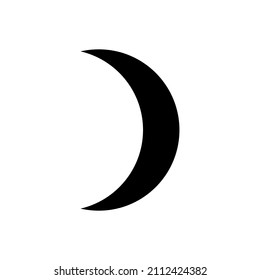 Moon icon. Sickle lunar phase of crescent Moon. Vector Illustration