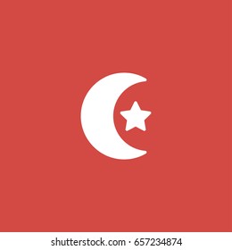 moon icon. sign design. red background