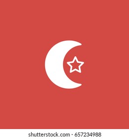 moon icon. sign design. red background