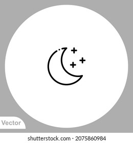 Moon icon sign vector,Symbol, logo illustration for web and mobile