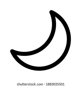 moon icon for silent symbol interface button. suitable for user interface element isolated on white background