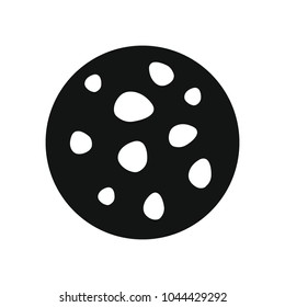 Moon icon in silhouette style. Space illustration with Moon in white background. Element for space design. Science space object.