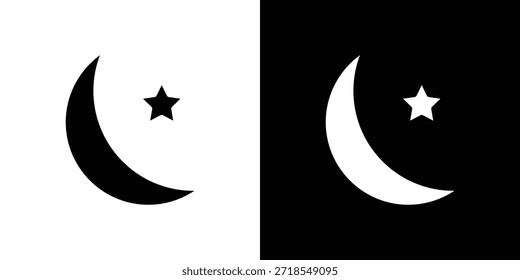Mond-Symbol Silhouette, Vektorgrafik, einzelne, flache Form