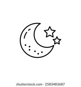 moon icon simple filled symbol vector
