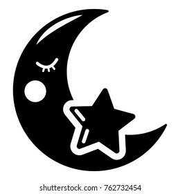 Moon icon. Simple illustration of moon vector icon for web