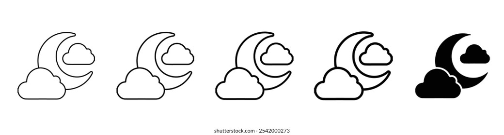 moon icon Simple outline illustration