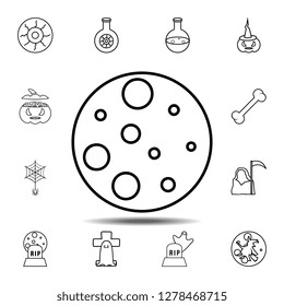 Moon icon. Simple outline vector element of Halloween icons set for UI and UX, website or mobile application
